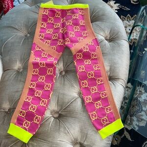 New Gucci Children knit GG leggings